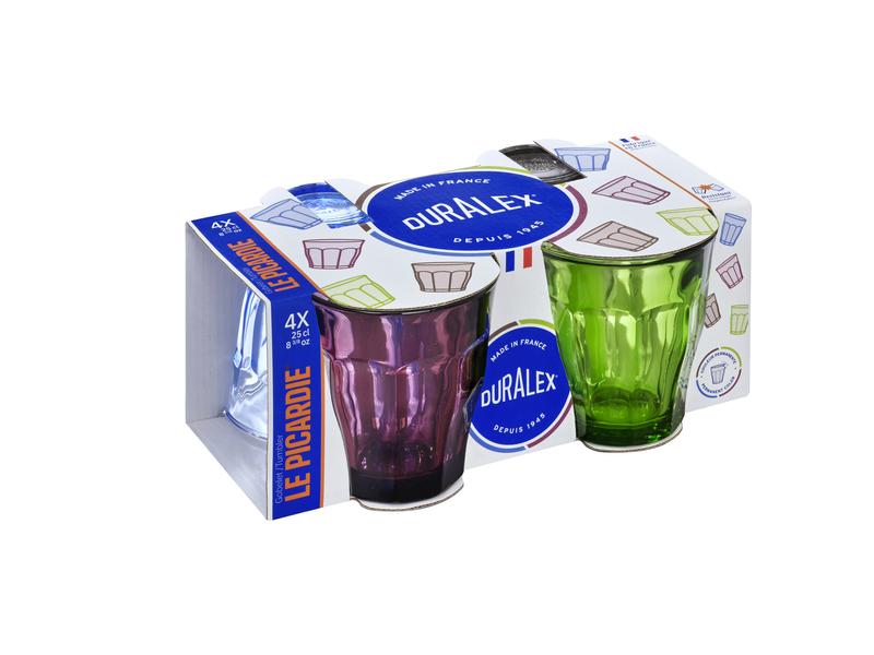 Picardie 250ml Mixed Colour Tumbler - Set 4