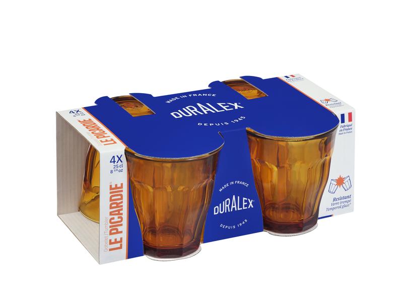 Picardie Amber Tumbler 250ml - Set 4