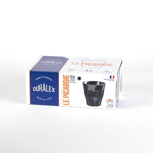 Picardie Black Tumbler 250ml - Set 6