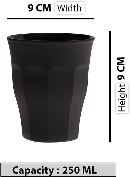 Picardie Black Tumbler 90ml - Set 6