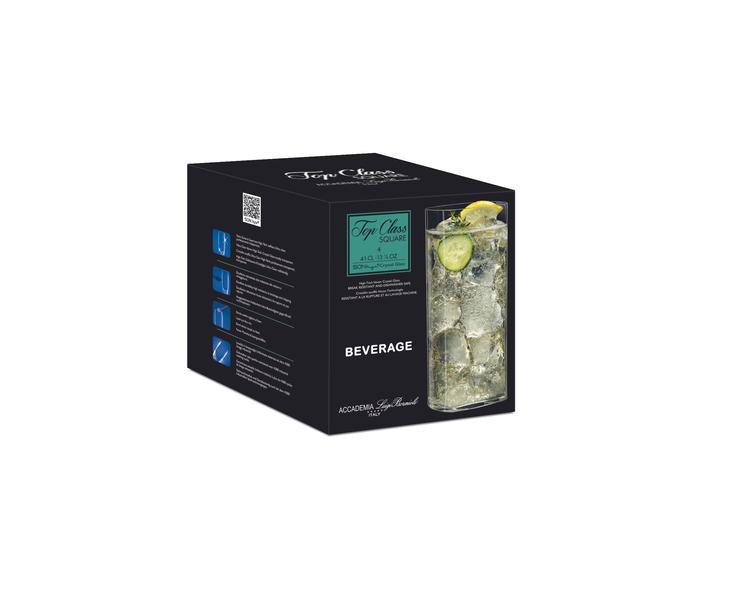 Top Class Square Hiball Tumblers 410ml - Set 4