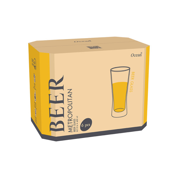 Eco Metropolitan Beer Glass 400ml -  Set 6