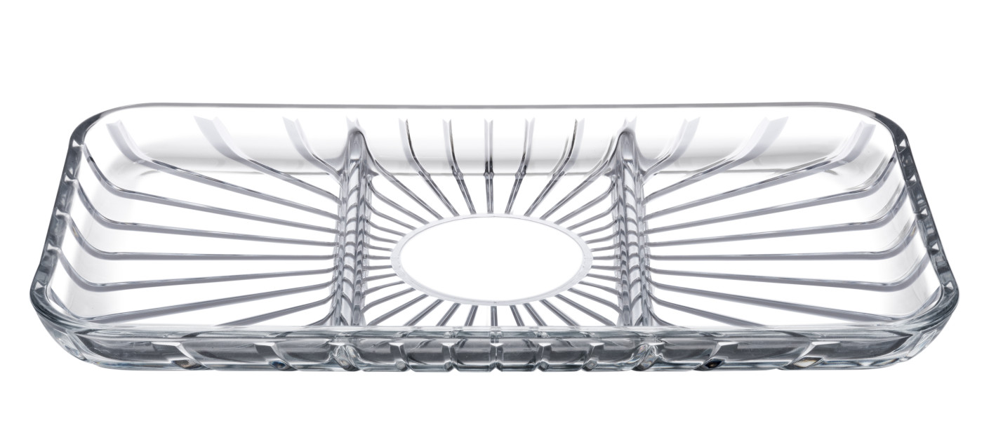 Elegant Divided Rectangle Plate 28x16.5cm