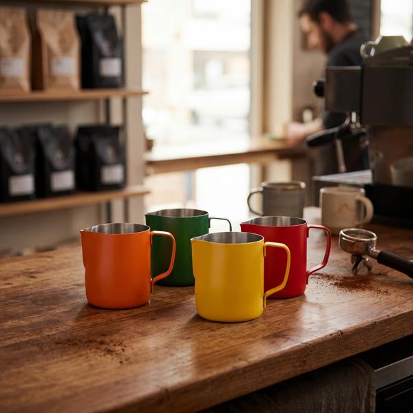 Milk Frothing Jug S/S 350ml Powder Coat Green