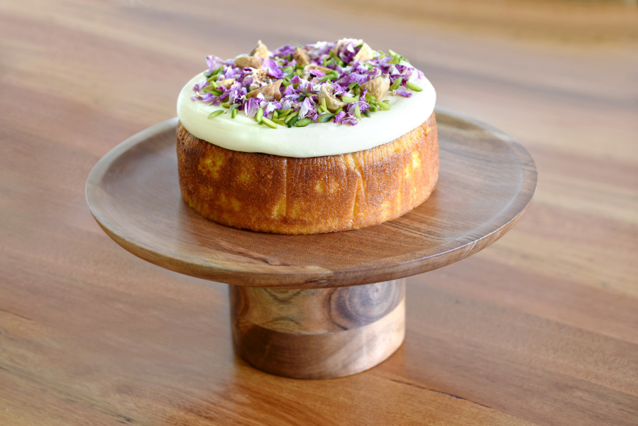 Serve Round Cake Stand Pilar Acacia 300x140mm