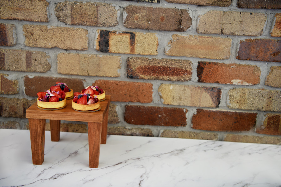 Serve Natural Acacia Square Stand with Legs 305x305x130mm