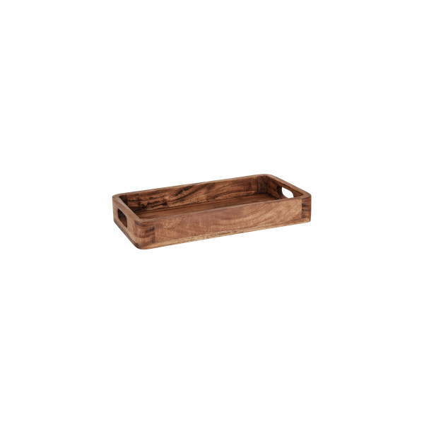 Serve Natural Acacia Rectangular Deep Tray 355x200x50mm