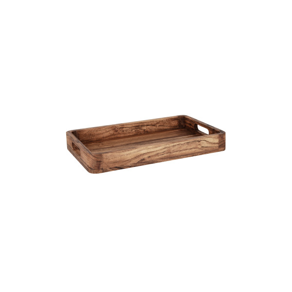 Serve Natural Acacia Rectangular Deep Tray 405x254x50mm