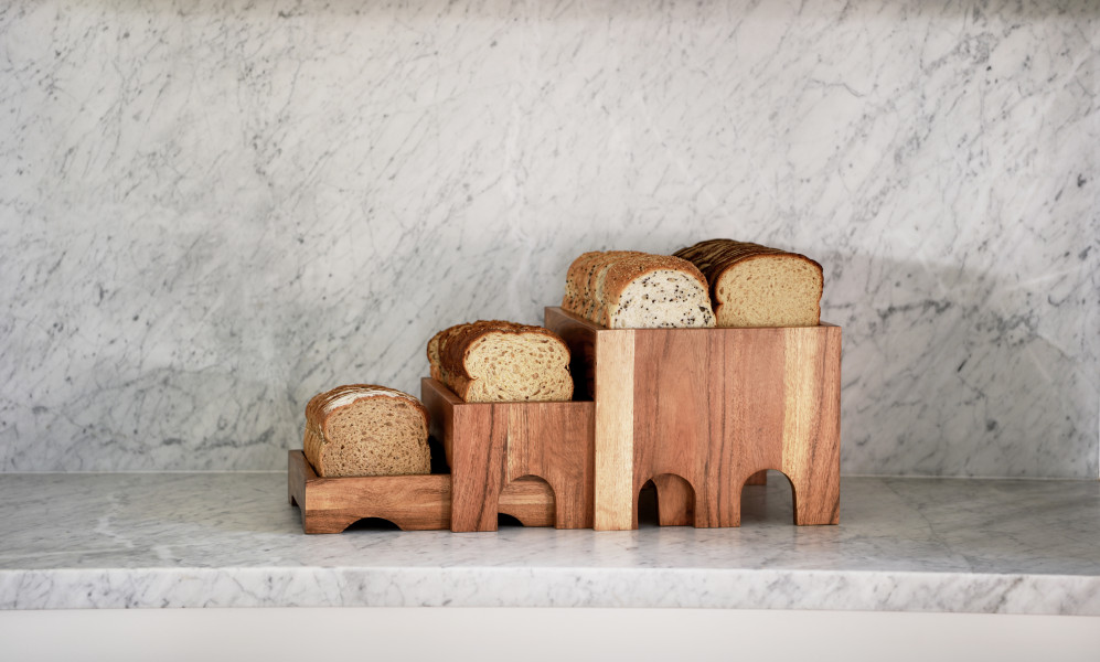 Serve Natural Acacia 3-Tier Nesting Buffet Riser Set