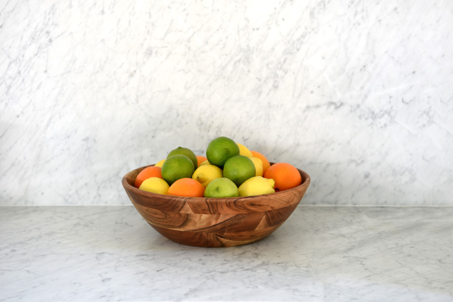 Serve Natural Acacia Round Display Bowl Deep 430x160mm