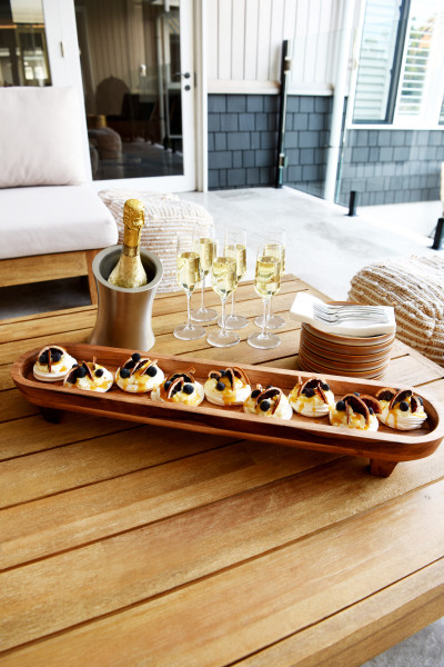 Serve Natural Acacia Oval Server with Legs 710x150x80mm