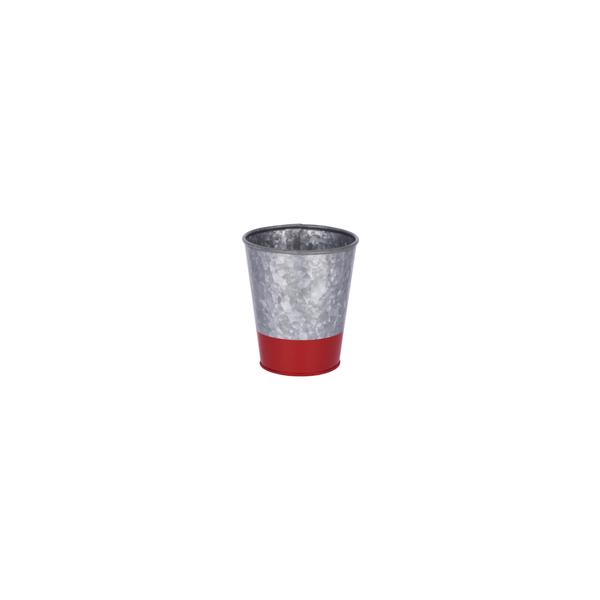 Coney Island Galvanised Pot with Red Base 95x105mm