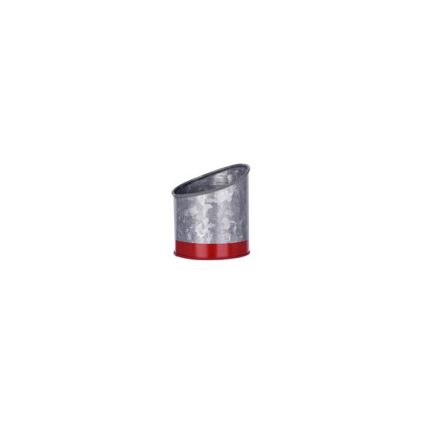 Coney Island Slant Galvanised Pot with Red Base 105x115mm