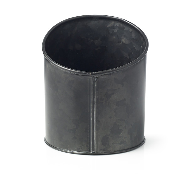 Coney Island Slant Black Galvanised Pot 120x140mm