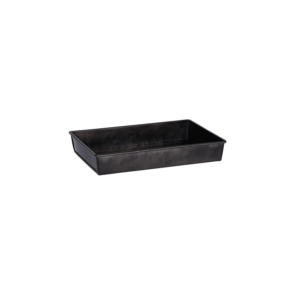 Coney Island Rectangular Flared Black Galvanised Tray