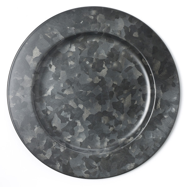 Round Plate Wide Rim Black Galvanised Plain Rim 280mm
