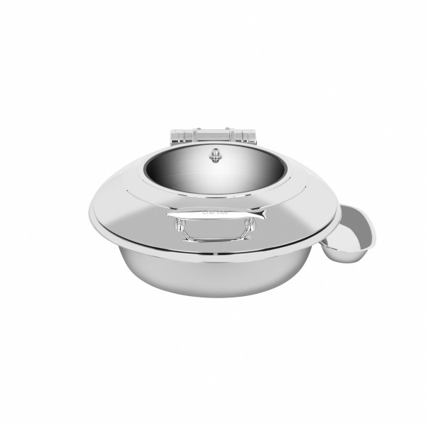 Deluxe Chafer Large Round with Glass Lid & Side Dish