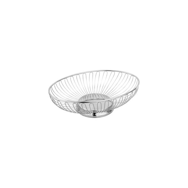Oval Wire Basket Solid Base Stainless Steel 198x145x60mm