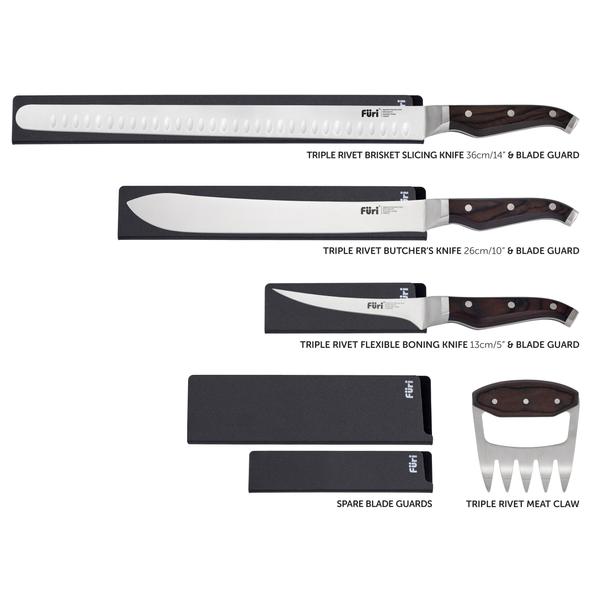Triple Rivet Pitmaster Knife Roll Set - 5 Piece