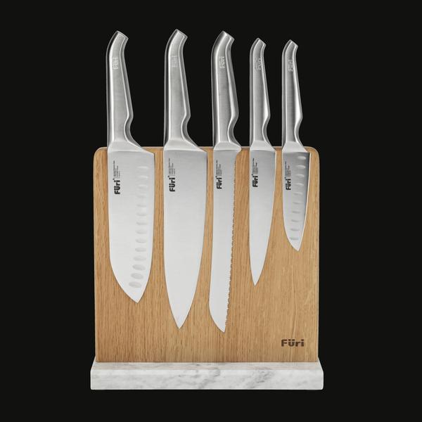 Magnetic Marble Block 6 Piece - White & White Oak