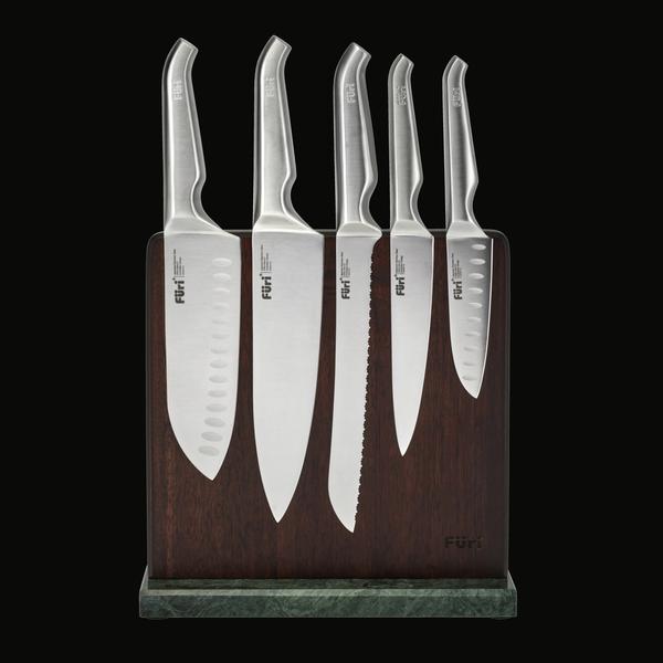 Magnetic Marble Block 6 Piece - Green & Acacia Wood