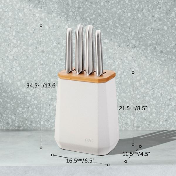Stone Knife Block Snow Terrazzo Set 5 Piece