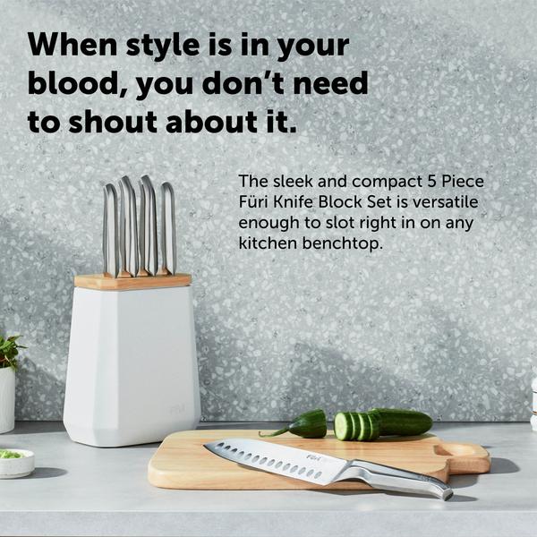 Stone Knife Block Snow Terrazzo Set 5 Piece