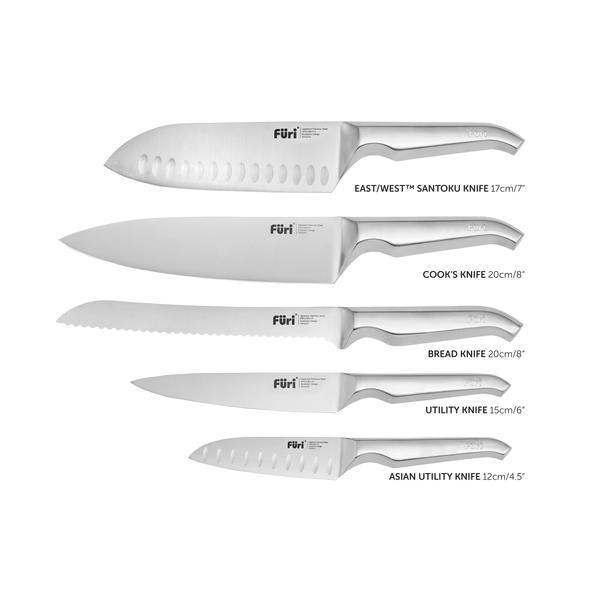 Stone Knife Block Set Snow Terrazzo 6 Piece