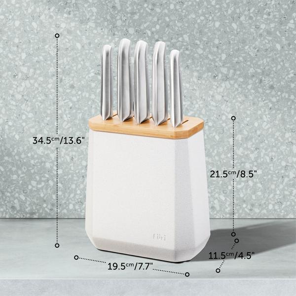 Stone Knife Block Set Snow Terrazzo 6 Piece