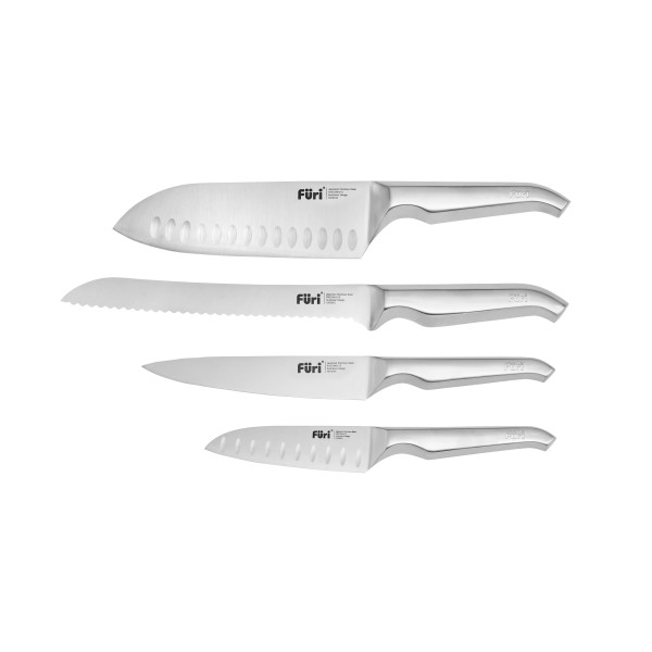 Stone Knife Block Set Black and White Terrazzo 5 Piece