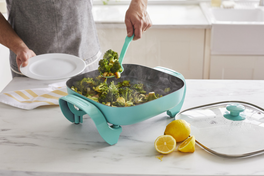 Electric Skillet, Turquoise - PFAS Free