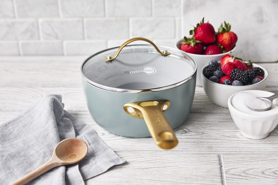 Padova Smokey Blue PFAS Free Covered Saucepan 18cm / 2.01L