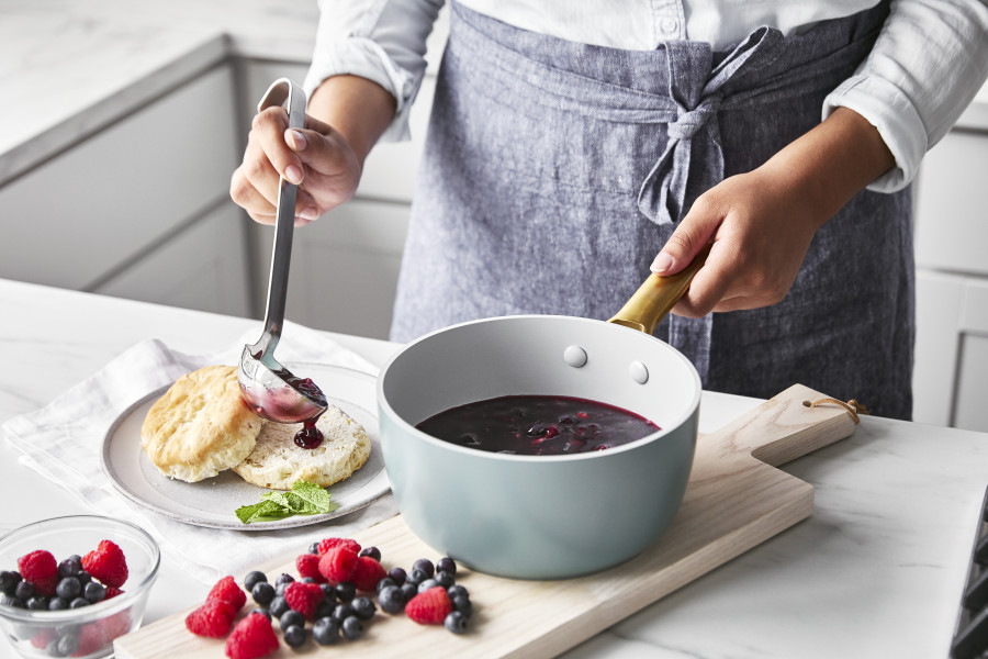 Padova Smokey Blue PFAS Free Covered Saucepan 18cm / 2.01L