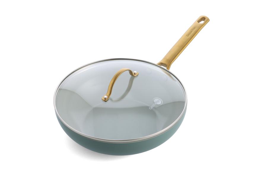 Padova Smokey Blue PFAS Free Covered Wok 28cm/3.7L