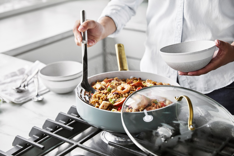 Padova Smokey Blue PFAS Free Covered Sauté Pan 28cm/3.6L