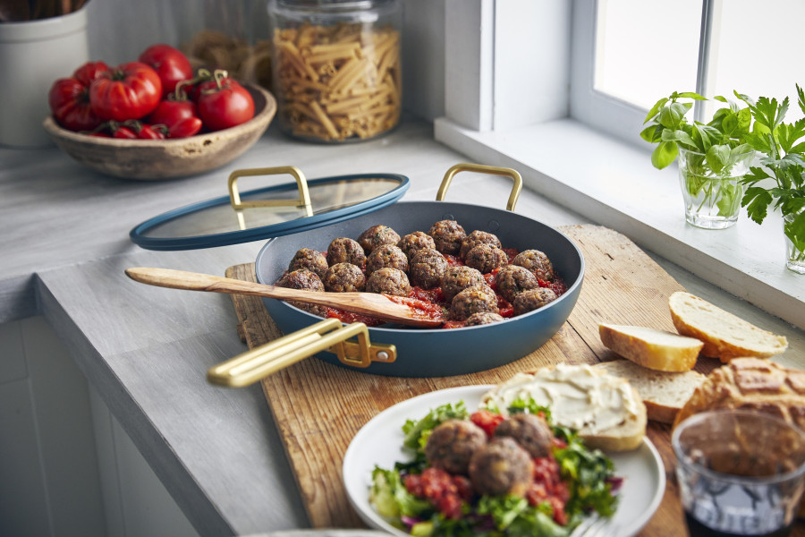 Ceramic Non-Stick 30cm Frypan with Lid | Venetian Teal