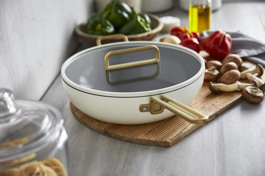 Ceramic Non-Stick 33cm Essential Stanley Pan | Carrara White
