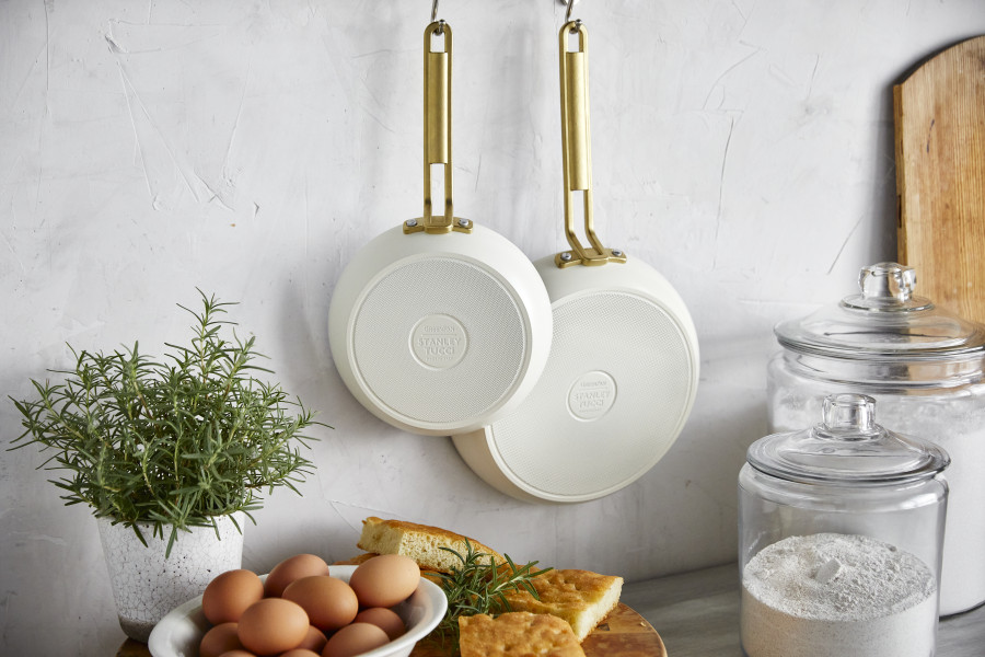 Ceramic Non-stick 20cm and 26cm Frypan Set | Carrara White