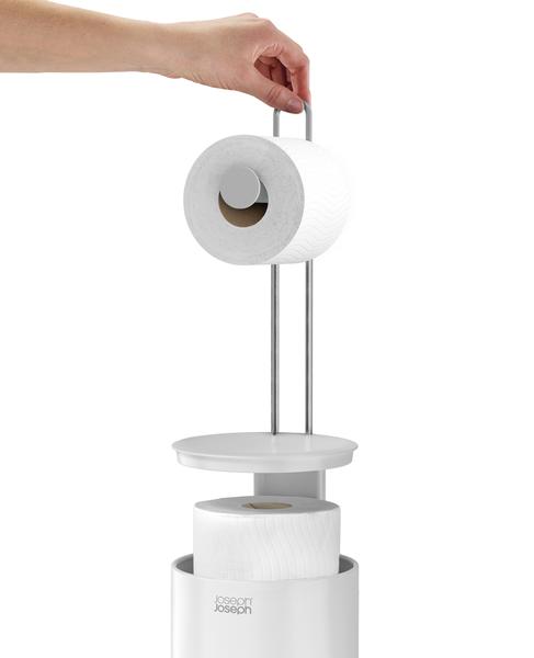 Roll Storage with Holder - White