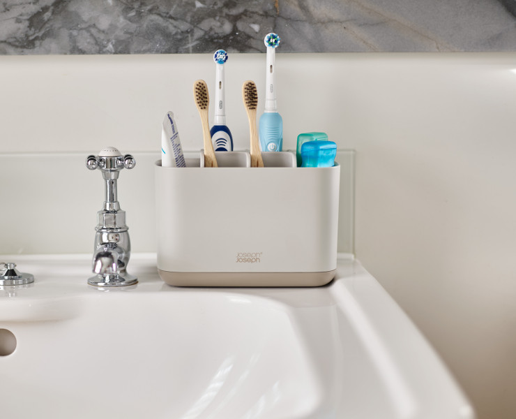 EasyStore Large Toothbrush Caddy - Ecru
