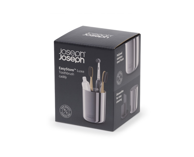 EasyStore Luxe Toothbrush Caddy - Stainless Steel