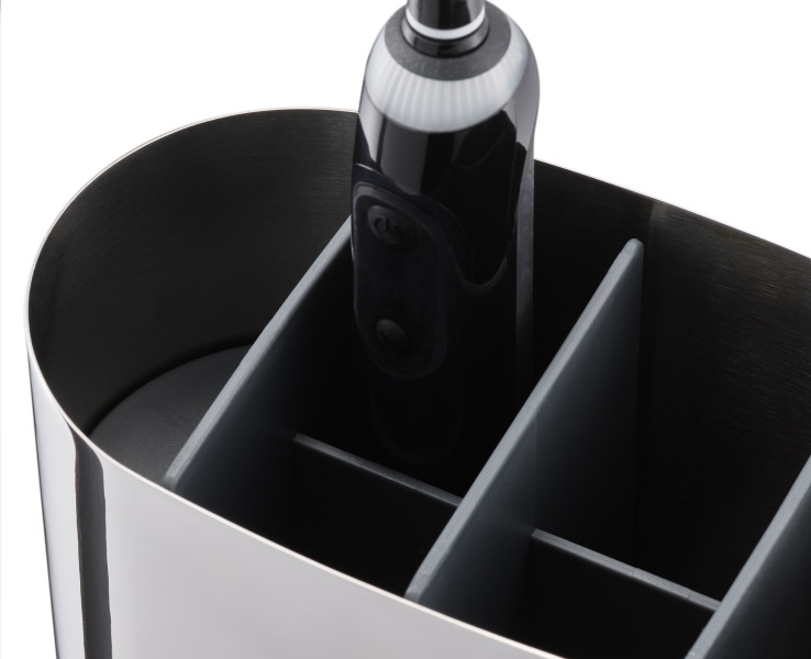 EasyStore Luxe Large Toothbrush Caddy - Stainless  Steel