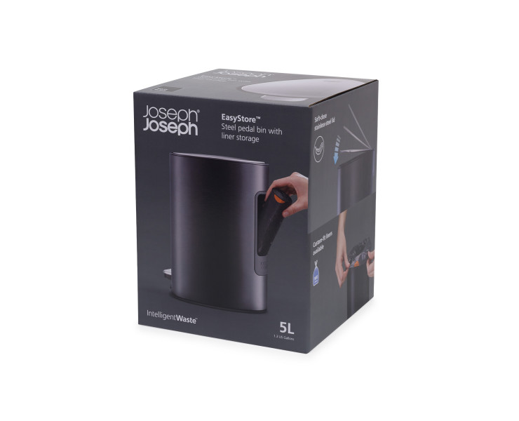 Easystore 5L Pedal Bin Matte - Black