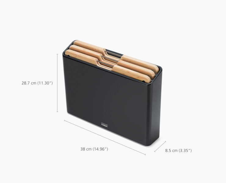 Folio™ Steel Bamboo 3pc Board Set (Blk)