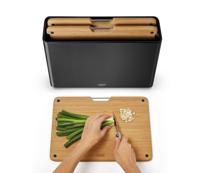 Folio™ Steel Bamboo 3pc Board Set (Blk)