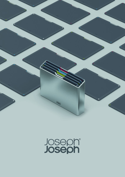 Folio Steel 4-piece chopping board set – Stainless Steel