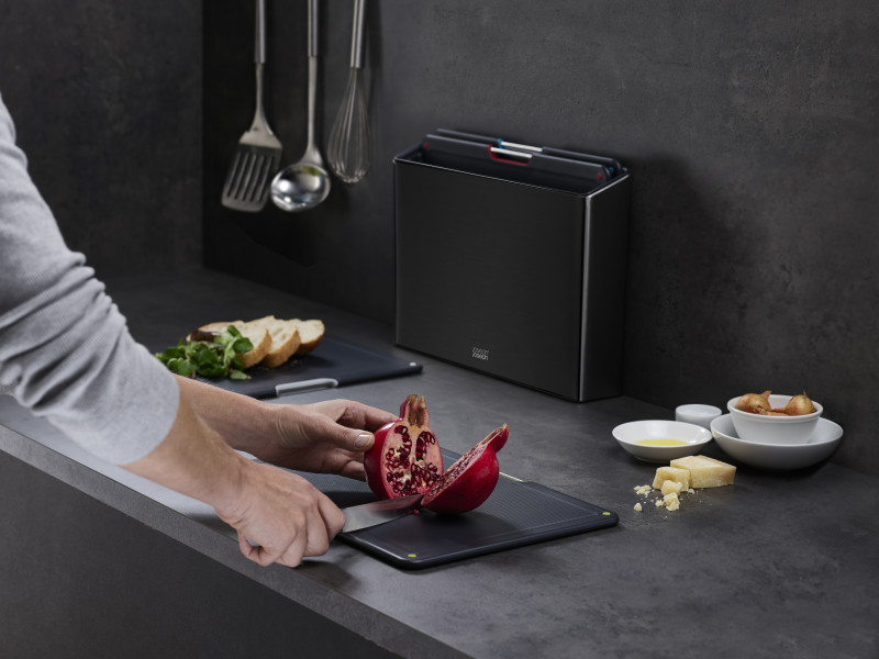 Folio Steel 4-piece chopping board set – Carbon Black