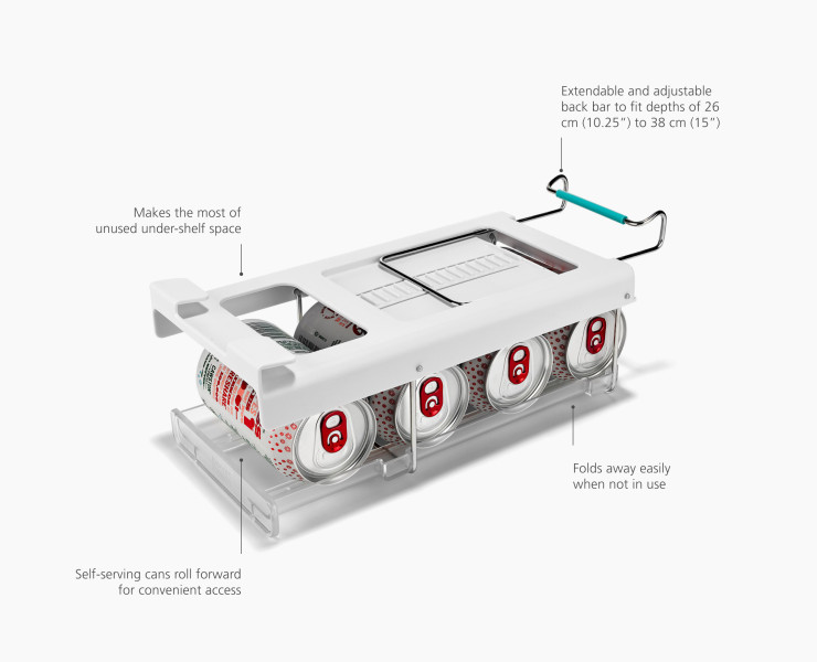 FridgeStore™ Under-Shelf Can Dispenser