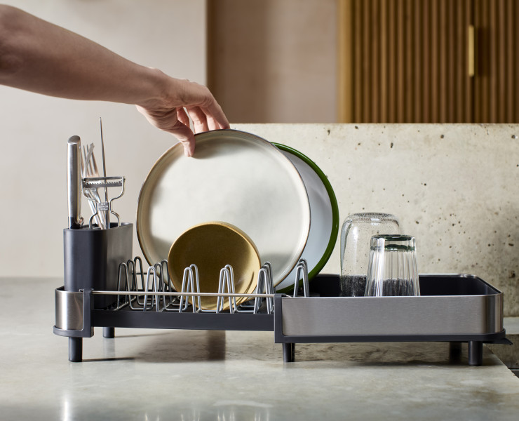 Extend™ Slim Steel Dish Rack (Grey)