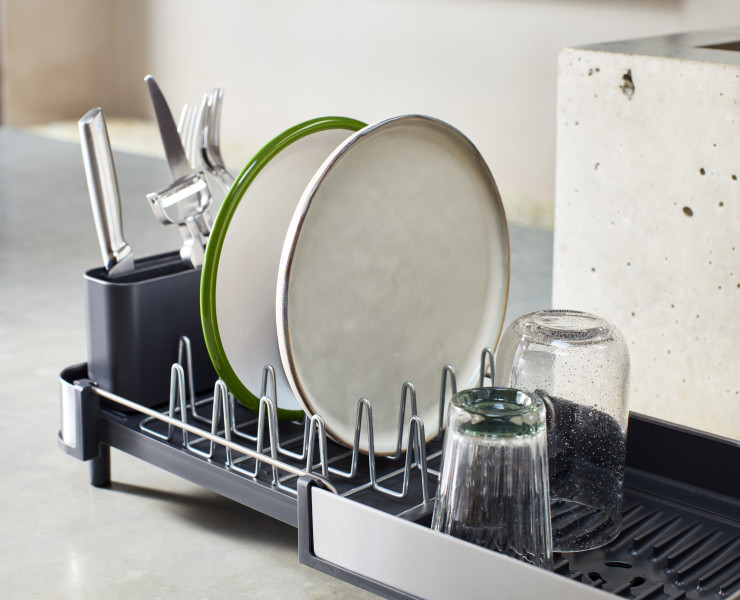 Extend™ Slim Steel Dish Rack (Grey)